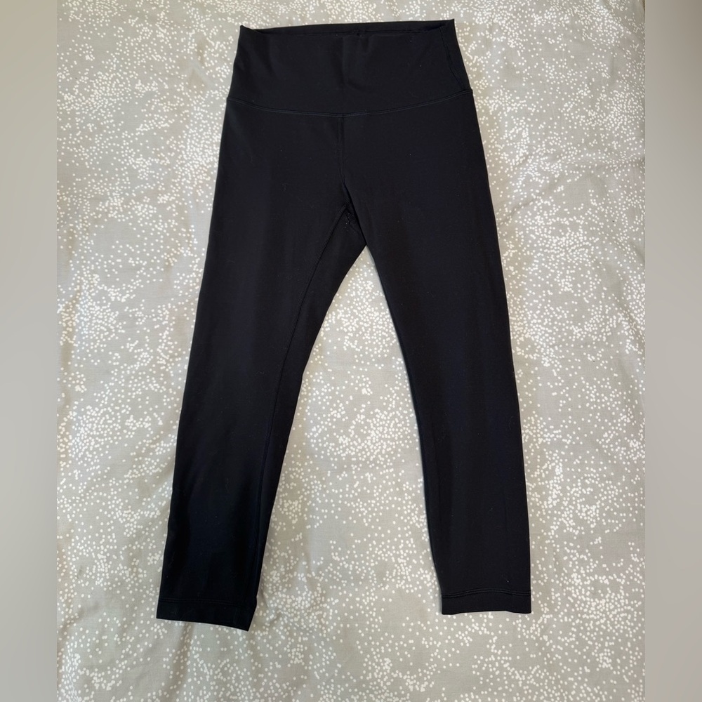 Lululemon Wunder Train High-Rise Crop 23" Black Leggings Size 8 Everlux